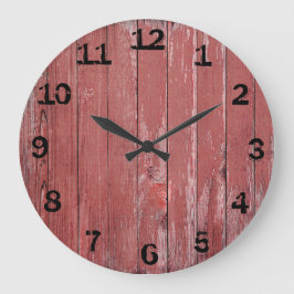 Rustic Red Weathered Barn Board Grote Klok