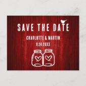 Rustic Red Wedding Save the Date Briefkaart (Voorkant)