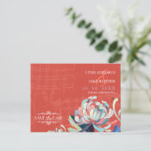 Rustic Red Wedding Save the Date Briefkaart (Staand voorkant)