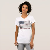 Rustic Red White Blue Sparkles USA vlag 4 juli T-shirt (Voorkant volledig)