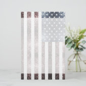 Rustic Red White Blue Sparkles USA vlag Briefpapier (Staand voorkant)