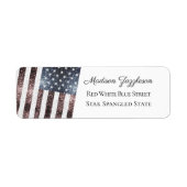 Rustic Red White Blue Sparkles USA vlag Etiket (Voorkant)