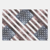 Rustic Red White Blue Sparkles USA vlag Inpakpapier Vel (Voorkant 2)