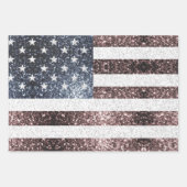 Rustic Red White Blue Sparkles USA vlag Inpakpapier Vel (Voorkant)