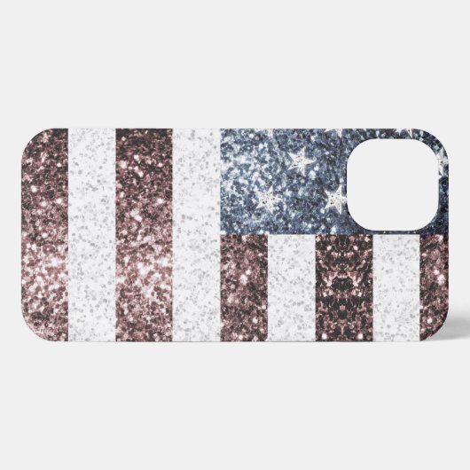 Rustic Red White Blue Sparkles USA vlag iPhone Hoesje (Achterkant horizontaal)