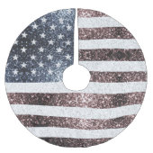 Rustic Red White Blue Sparkles USA vlag Kerstboom Rok (Voorkant)