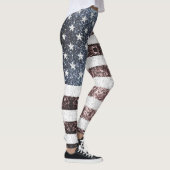 Rustic Red White Blue Sparkles USA vlag Leggings (Rechts)