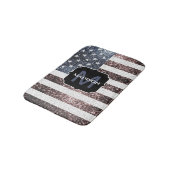 Rustic Red White Blue Sparkles USA vlag Monogram Badmat (Gekanteld)