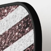 Rustic Red White Blue Sparkles USA vlag Monogram Pickleball Paddle (Links Detail)