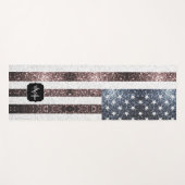 Rustic Red White Blue Sparkles USA vlag Monogram Yogamat (Voorkant (horizontaal))