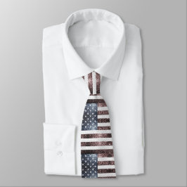 Rustic Red White Blue Sparkles USA vlag Stropdas