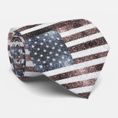 Rustic Red White Blue Sparkles USA vlag Stropdas (Opgerold)