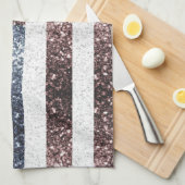 Rustic Red White Blue Sparkles USA vlag Theedoek (Quarter Fold)