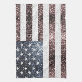Rustic Red White Blue Sparkles USA vlag Theedoek (Verticaal)