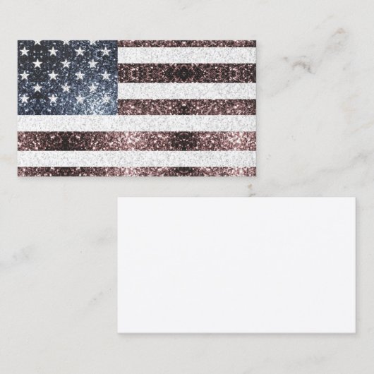 Rustic Red White Blue Sparkles USA vlag Visitekaartje (Voorkant / Achterkant)