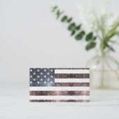 Rustic Red White Blue Sparkles USA vlag Visitekaartje (Staand voorkant)