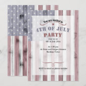 Rustic Red White Blue Wood USA vlag Amerika 4 juli Kaart (Voorkant / Achterkant)