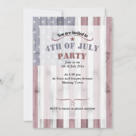 Rustic Red White Blue Wood USA vlag Amerika 4 juli Kaart