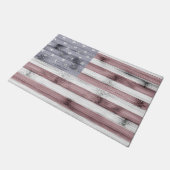 Rustic Red White Blue Wood USA vlag Amerika Deurmat (Schuin)