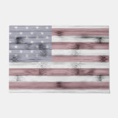 Rustic Red White Blue Wood USA vlag Amerika Deurmat (Voorkant)
