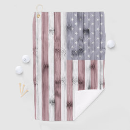 Rustic Red White Blue Wood USA vlag Amerika Golfhanddoek