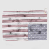 Rustic Red White Blue Wood USA vlag Amerika Golfhanddoek (Horizontaal)