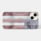 Rustic Red White Blue Wood USA vlag Amerika iPhone Hoesje (Achterkant horizontaal)