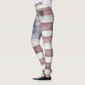 Rustic Red White Blue Wood USA vlag Amerika Leggings (Links)