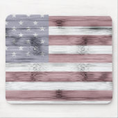 Rustic Red White Blue Wood USA vlag Amerika Muismat (Voorkant)