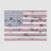 Rustic Red White Blue Wood USA vlag Amerika Tissuepapier (Voorkant)