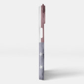 Rustic Red White Blue Wood USA vlag Monogram iPhone Hoesje (Rechterkant)