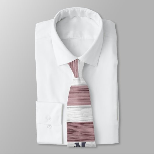 Rustic Red White Blue Wood USA vlag Monogram Stropdas (Gebonden)