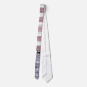 Rustic Red White Blue Wood USA vlag Monogram Stropdas (Achterkant)