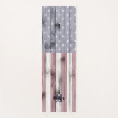 Rustic Red White Blue Wood USA vlag Monogram Yogamat (Voorkant)