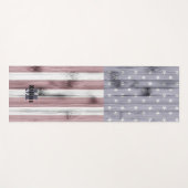 Rustic Red White Blue Wood USA vlag Monogram Yogamat (Voorkant (horizontaal))