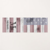 Rustic Red White Blue Wood USA vlag Monogram Yogamat (Voorkant (horizontaal))