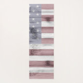Rustic Red White Blue Wood USA vlag Monogram Yogamat (Achterkant)