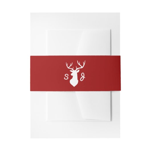 Rustic Red White Deer Wedding Uitnodigingen Wikkel (Voorkant Voorbeeld)