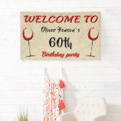 Rustic Red Wine Glass 60th Birthday Party Spandoek (Insitu)