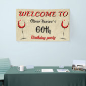 Rustic Red Wine Glass 60th Birthday Party Spandoek (Beurs)