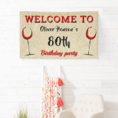 Rustic Red Wine Glass 80th Birthday Party Spandoek (Insitu)