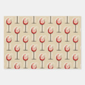 Rustic Red Wine Glass Script 60th Birthday Gift Wr Inpakpapier Vel (Voorkant)