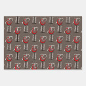 Rustic Red Wine Glass Script 70th Birthday Gift Inpakpapier Vel (Voorkant 3)