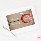 Rustic Red Wine Glass Script 70th Birthday Rechthoekige Sticker (Envelop)