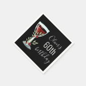 Rustic Red Wine Roos Waterverf 60e verjaardag Servet (Hoek)