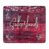 Rustic Red Wood, aangepast jaar Snijplank (Voorkant)