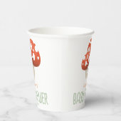 Rustic Red Woodland Mushroom Baby shower Papieren Bekers (Rechts)