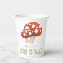 Rustic Red Woodland Mushroom Baby shower Papieren Bekers