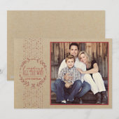 Rustic Red Wreath Holiday-fotokaart Feestdagenkaart (Voorkant / Achterkant)