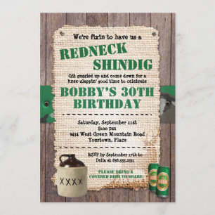 Rustic Rednek Hillbilly Party Kaart